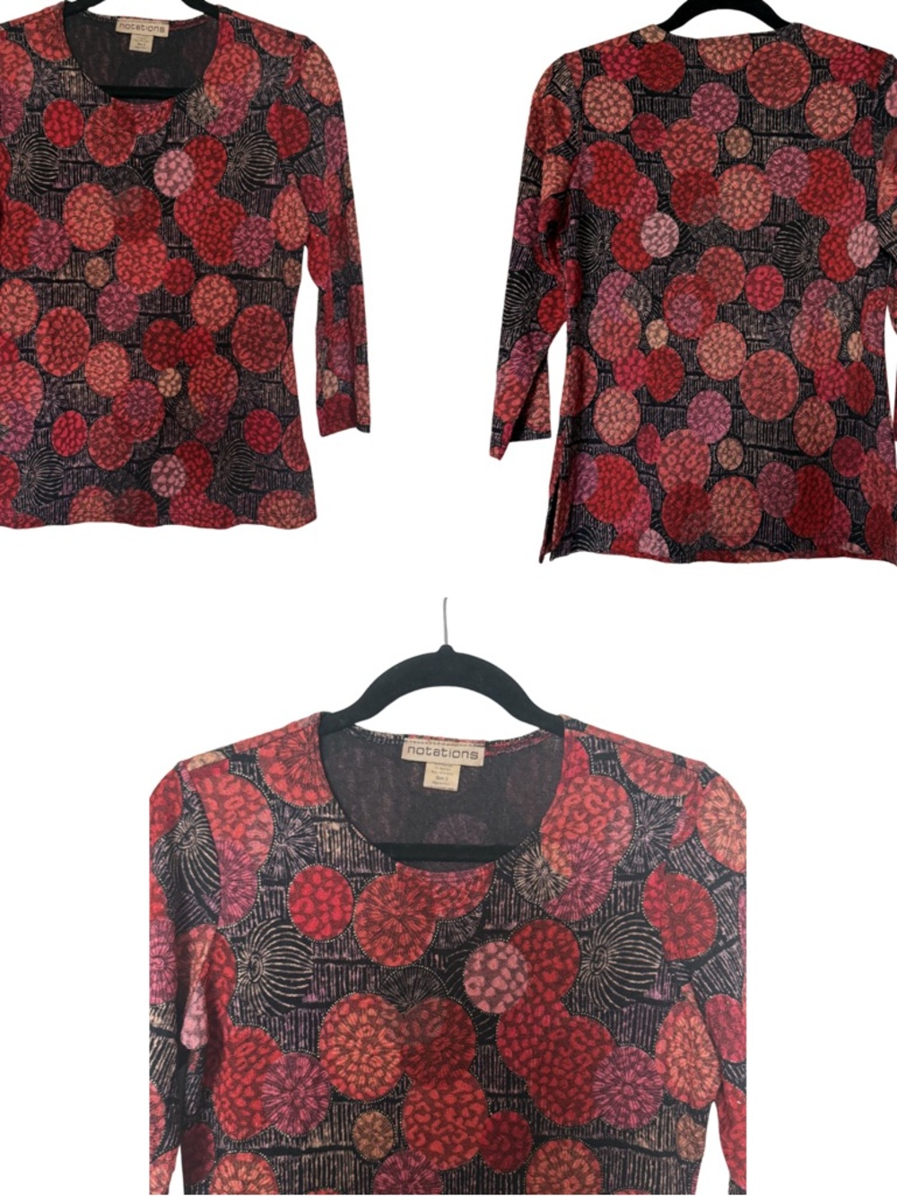 Notations Floral Circle Print Top